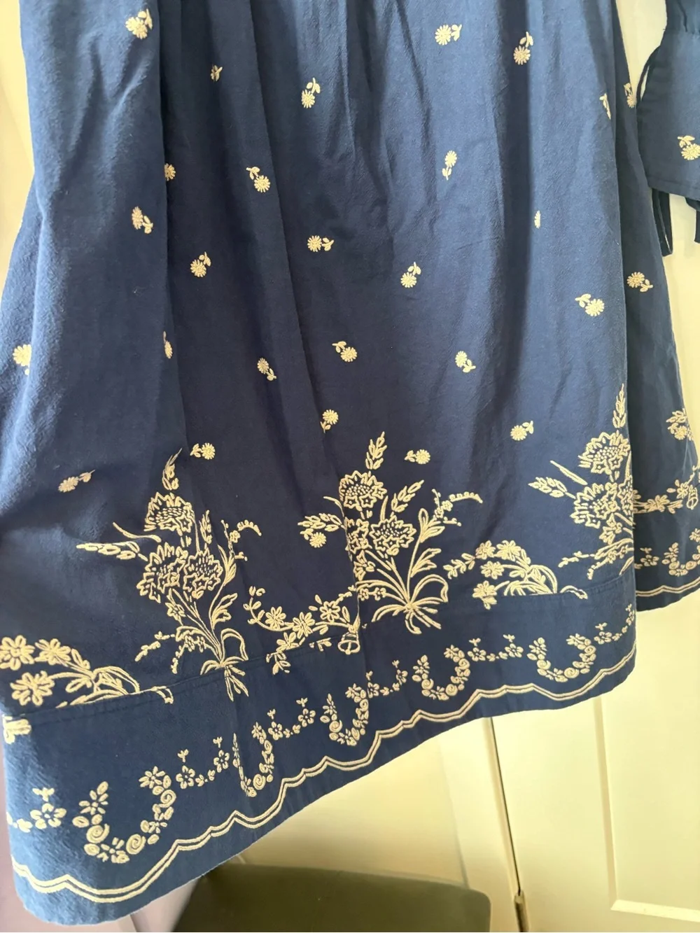 Free People Sonora Printed Mini Dress Navy Blue Medium